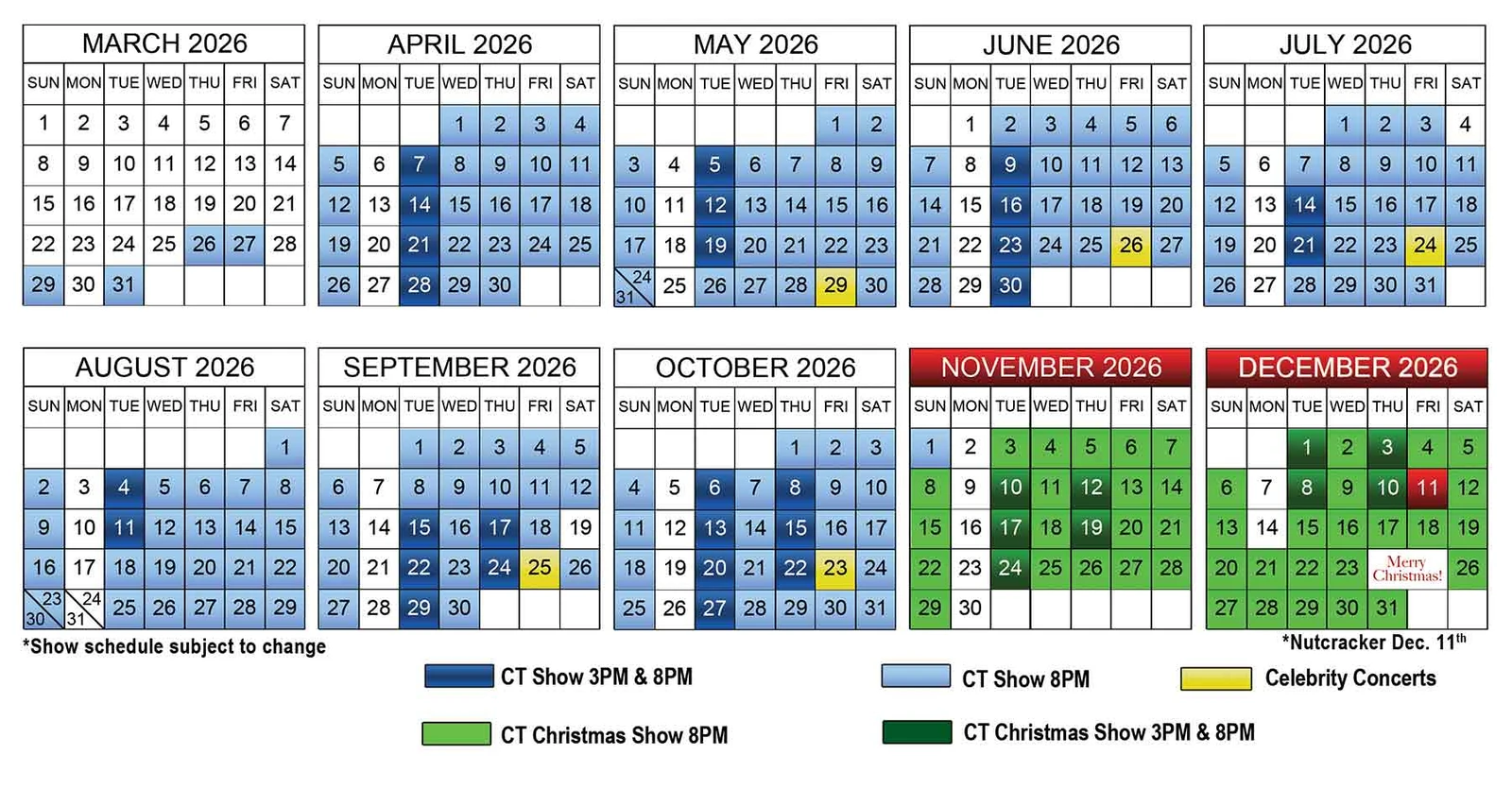 country tonite show schedule 2026